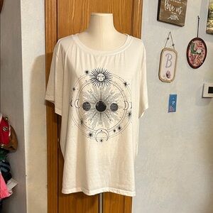 SHEIN White Sun- Moon-Stars Top